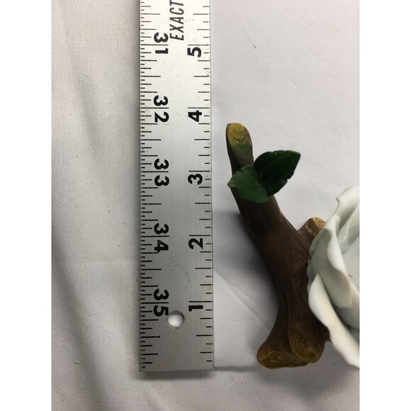 Vintage Porcelain White Rose on Branch Figurine Collectible Home Decor - Picture 11 of 12